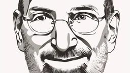 "A thumbnail image of Steve Jobs, the founder of Apple Inc. and an icon of innovation and technology. The image depicts Steve Jobs wearing his iconic glasses and smiling confidently. The design of the image conveys aspects of brilliance and the impact that changed the world. The image symbolizes the journey of creativity and transformation that Jobs went through, embodying his values and legacy in the world of technology and business."