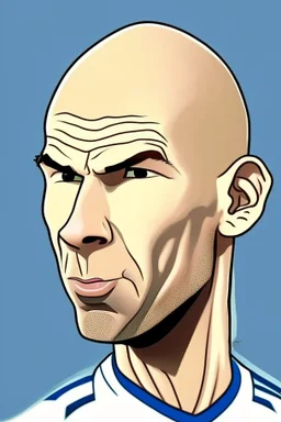 Zinedine Zidane French football player ,cartoon 2d