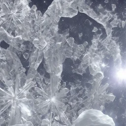 celestial, ice crystals, snow, icicles, reflections