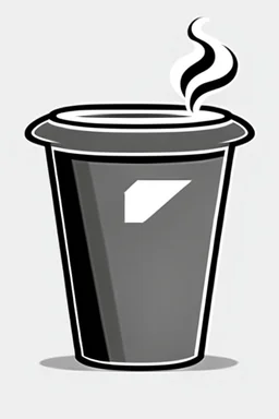 black and white coffee cup logo