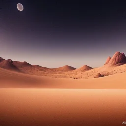 desert, clear sky, night, landscape, high detailed, hyperrealisme, sharp focus