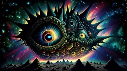 optical illusion giant space stars monster