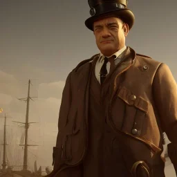 Tom Hanks steam punk character very detailed cinematic unreal engine photo realistic, dramatic lighting