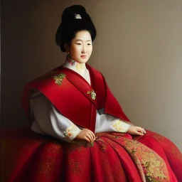 Full body portrait, painting, medium shot lady WaseiEigo