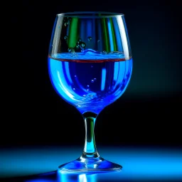 wine glass completely filled with blue liquid