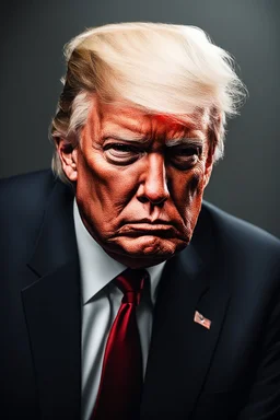 Portrait of Donald trump, half skeleton and half human