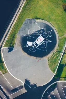 Logo, Street Art, drone view, Diagrammatic drawing, person curled up in a fetal position, extreme close up