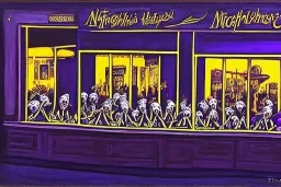 nighthawks painted by tim burton