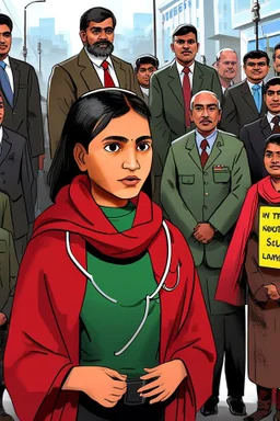 Opening shot: A noisy public place with a small and tense crowd gathered around Dr. Shumukh, a 10-year-old girl, a fierce and confident business leader. Dr. Shumukh is a commanding voice; Ladies and gentlemen, comrades and loyalists, thank you for being here today. We stand on the brink of change, about to regain what is right for us, (he lifts his fist) [cut shots from the crowd, capture their concentrated expressions and intense energy see the design etched on your faces.