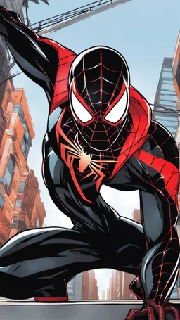 miles morales mix with venom symbiote in color Street artstyle, Street boy them, intricate details, highly detailed, high details