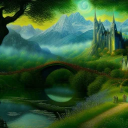 Epic Drawing of scenery of The LOTR estilo Van Gogh 4k