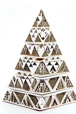 playing cards stacked in a pyramid isolated on white, in the style of geodesic structures, derppunk, aurorapunk, rasquache, paper cut-outs, american barbizon school, iron frame construction