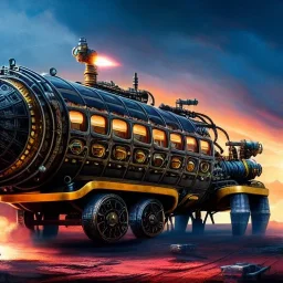 fullbody Drawing of 'sketch of steampunk Vehicles as in the movie mortal engines(2018)',intricate detail,andrea bonelli,Kilian Eng,Ohrai,evan lee,Aleksandr Sidelnikov,KyuYong Eom,three quarters frontal aerial view,toned colors,32k