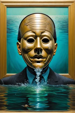quietly drowning in your mask; Neo-Surrealism; Optical Art; De Chirico