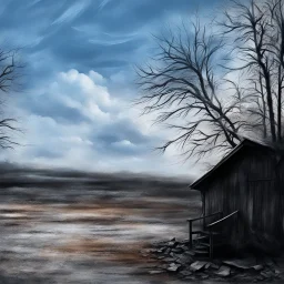 Hyper Realistic Aerial Grungy Dark-Grey Brush strokes on a dark rustic background with charcoals