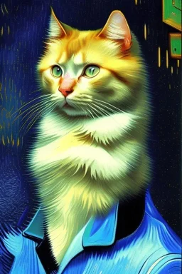 Portrait of a cat by Van Gogh