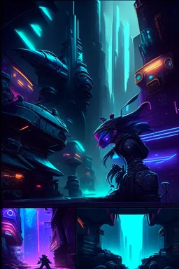 Set from league of legends in cyberpunk style