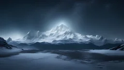 antarctic, glaciers, stars,midnight ,8k, volumetric lighting, Dramatic scene