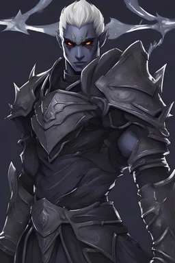 Armored man Drow from DnD by style of anime