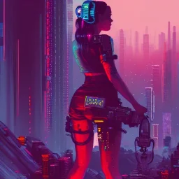  beautiful cyberpunk girl,Camera., concept art, hyper detailed, asaf hanuka, dan mumford, kilian eng, post-apocalyptic, oil on canvas,