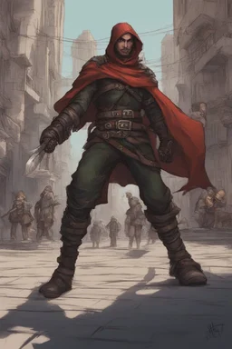 Male human rogue i na city