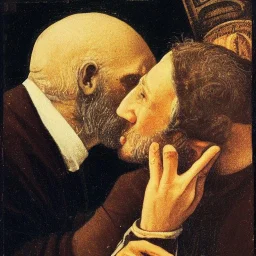 A priest kissing god