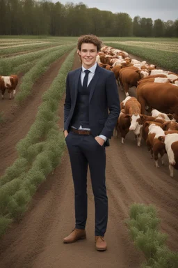A young agrarian politician 21 year old guy. Political campaign worthy picture. He's spanish and dutch. Portrait picture.