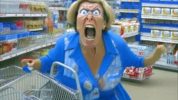 psycho lady shopping at lowes