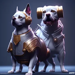 isometric clean art of a dog,warrior suit, soft lighting, high definition, unreal 5, full body