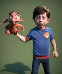 Howard wolowitz toddler, full body, dramatic lighting, angry, hyper realistic,