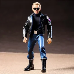 G.i. Joe Fonzie fonzarelli toy doll greaser face (plastic hair) sunglasses with jeans black boots full body in package thumbs up 2022