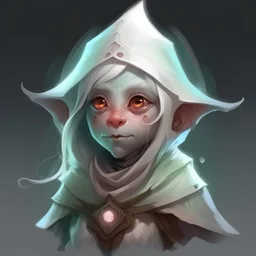 DND portrait female gnome ghost translucent