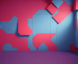 background simple colorful 3d geometric installation