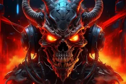 4k full realism full details logo demon cyberpunk firestarter hardrock emission radio