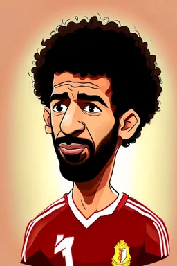 Mohamed Salah Egyptian soccer player cartoon 2d