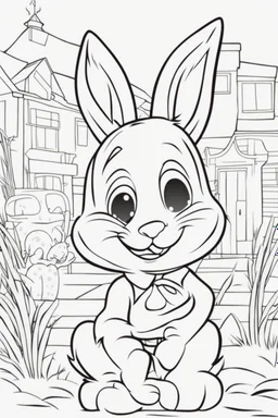 easter bunny coloring page for toddlers pixar style