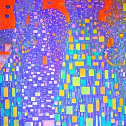 Gustav Klimt style Vertigo Neon Winter Memories