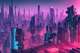 Cyberpunk city, mountains, hyperdetailed, 4k