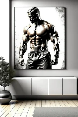 man wall art profil bodybuilder