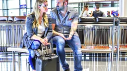 couple being told to leave airport exclusive lounge