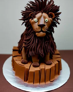 Lion model made of Chocolate cake