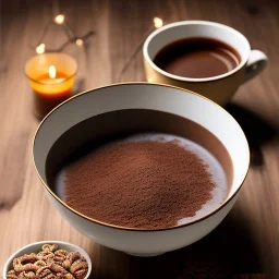 Bowl of cocoa cereal with milk