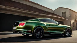Bentley mustang, rear view, cinematic, luxurious --chaos 80 --ar 16:9 --style raw --stylize 700