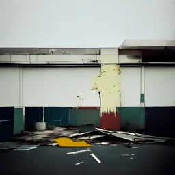 Minimal abstract oil paintings desolate 1960s carpark concrete fragments rough paint graffiti . style of Justin Mortimer and Francis Bacon. road markings.