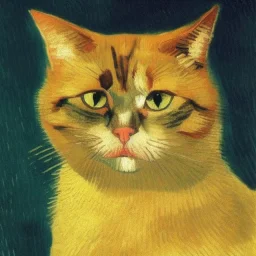 Portrait of a cat by Van Gogh