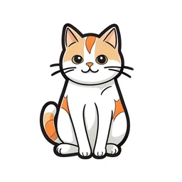 Funny Cat Lover cartoon simple die cut sticker white background