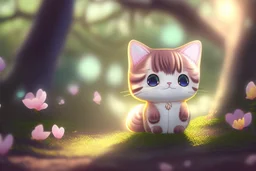 cute anime chibi cat in magnolia forest in sunshine Weight:1 heavenly sunshine beams divine bright soft focus holy in the clouds Weight:0.9