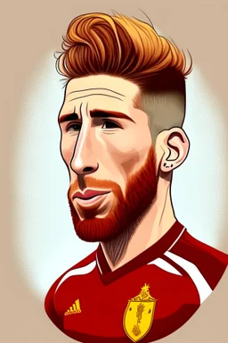 Sergio Ramos Spanish soccer player 2d cartoon