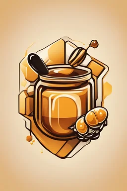Crea un logo referido a la miel estilo cubismo