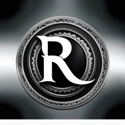 logo with the letter R end N, black and white